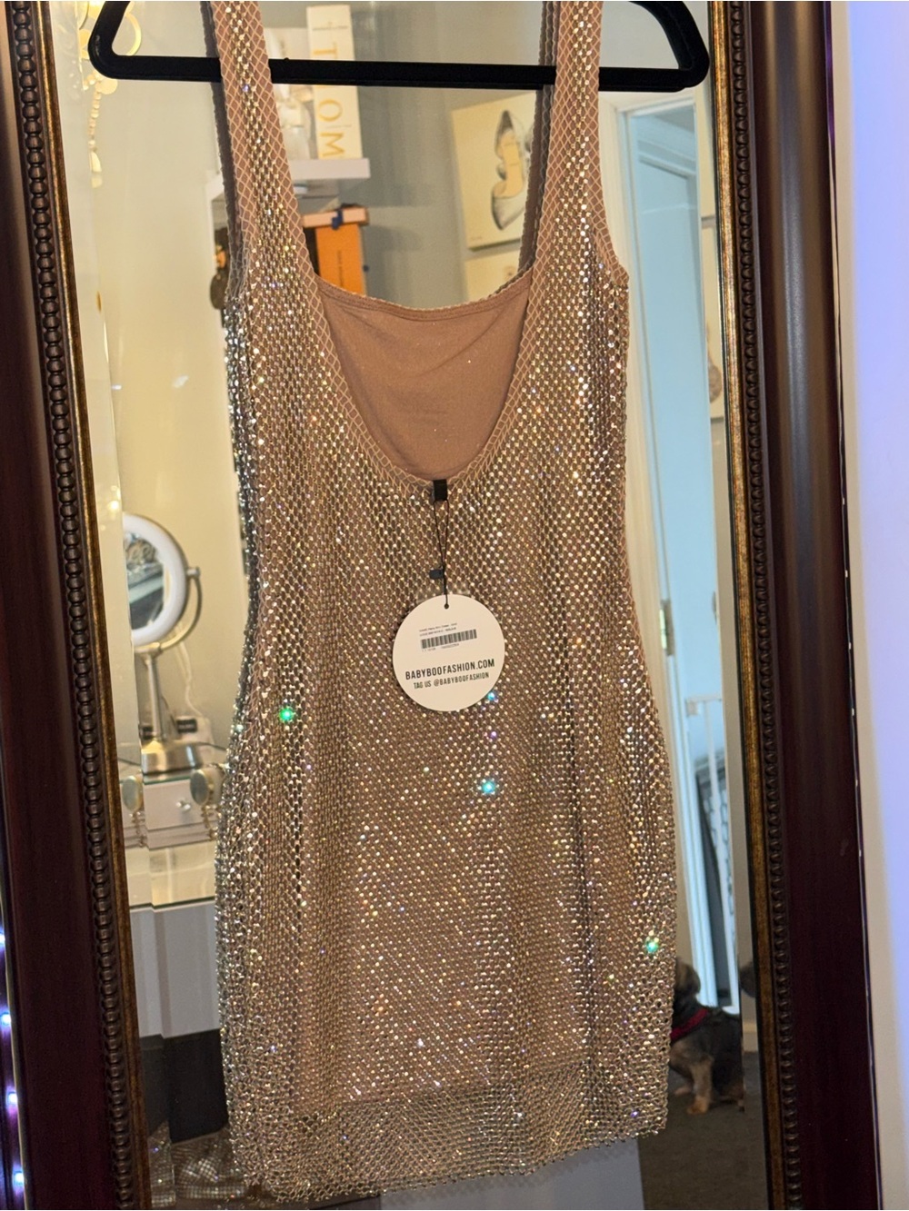 Babyboo Petra mini dress in gold sparkle Size Small - Picture 9 of 12